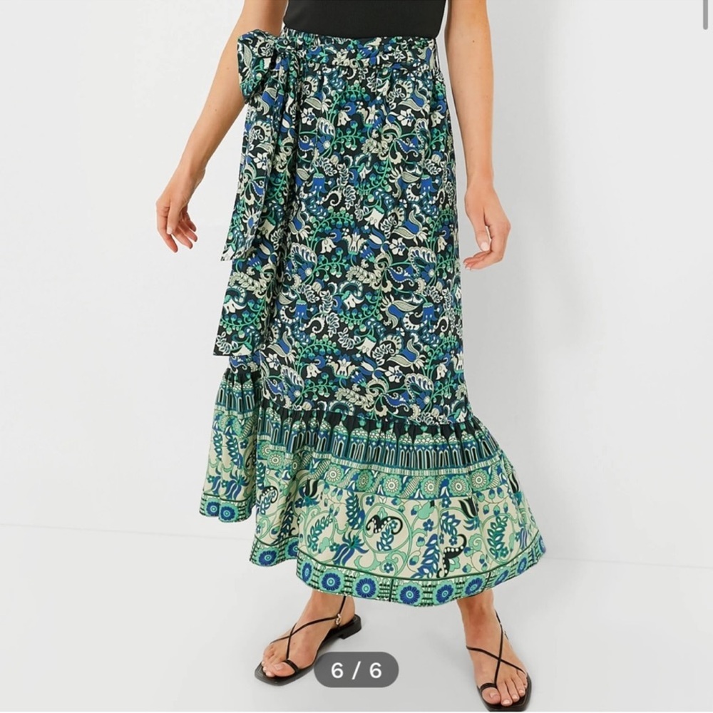 Tuckernuck Floral Blue and Green Maxi Skirt nwt